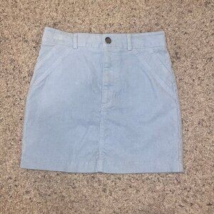 Light Blue Corduroy Mini Skirt